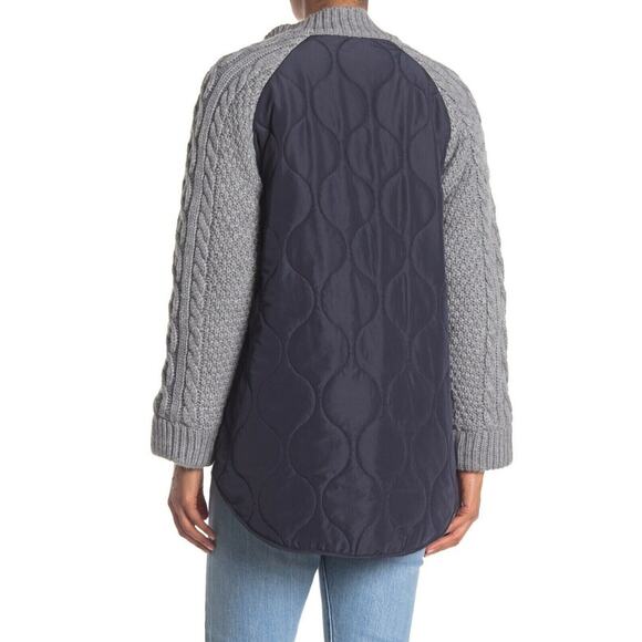 BOUNDLESS NORTH NEW $179 Eden Lace Up Half Zip Pullover in Navy/Cream/Gray Small - Picture 2 of 5